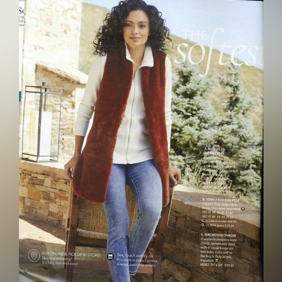 Soft Surroundings NWOT Lenai Faux Fur Vest Copper Rust Size Medium - Picture 9 of 9